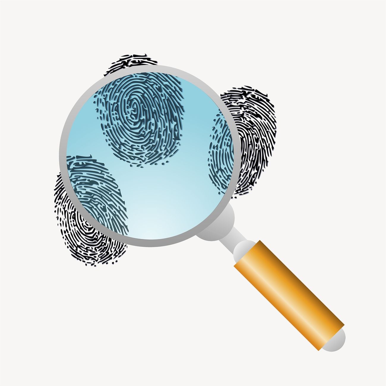 Fingerprint search clipart, technology illustration